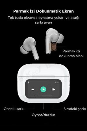 Dokunmatik Ekranlı Kablosuz Bluetooth Kulaklık Tüm Cihazlara Uyumlu Dil Destekli Oyuncu Kulaklık