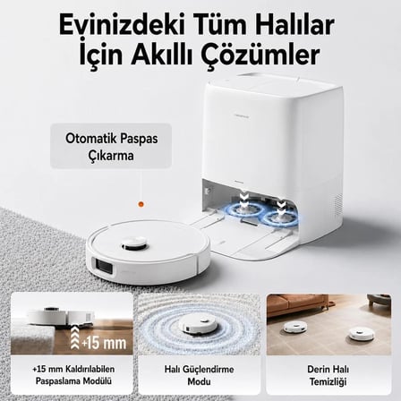 Qrevo 2 Pro Akıllı Robot Süpürge ve Paspas – 25.000 Pa Güçlü Emiş, Çift Döner Paspas, Otomatik Toz Boşaltma