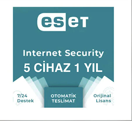 Eset İnternet Security 5 Cihaz 1 Yıl ( Dijital Lisans )