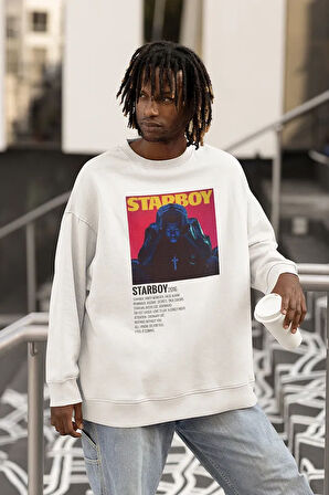 The Weeknd Starboy Baskılı Unisex Oversize Rapper Sweatshirt