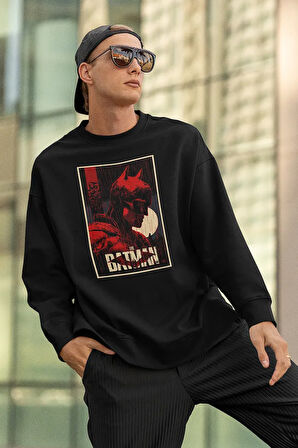 The Batman Baskılı Unisex Oversize Dc Sweatshirt