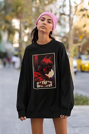 The Batman Baskılı Unisex Oversize Dc Sweatshirt