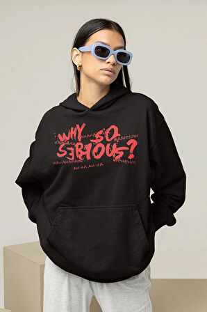 Why So Serious ? Yazılı Unisex Oversize Joker Hoodie
