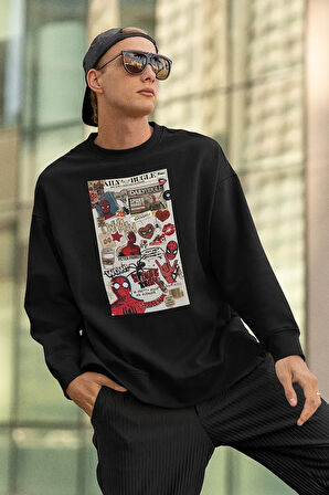 Daily Bugle Örümcek Adam Tasarım Baskılı Unisex Oversize Sweatshirt