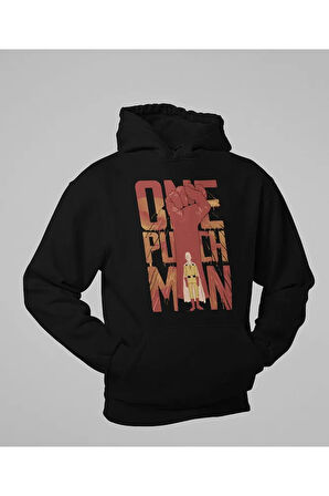 Anime Karakter Baskılı Unisex Hoodie, Oversize One Punch Man Hoodie