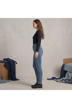 tayt esnekliği Mile High Super Skinny Kadın Jean Pantolon - 0184 Lacivert / 28/32