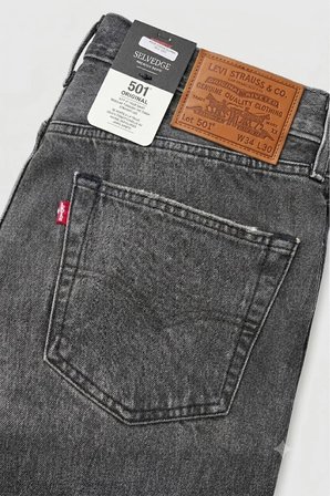501® Original Selvedge Premium Kumaş Erkek Jean Pantolon --3658 Gri / 34/32