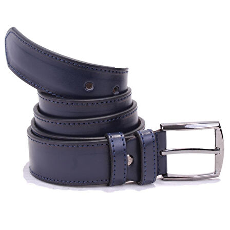 Dagoster DMK26-354 Lacivert 4 cm Suni Deri Erkek Kemer
