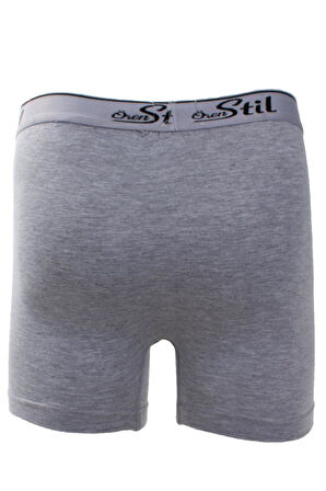 Ören Stil 44-8032 Gri 3'lü Paket Erkek Pamuklu Likralı Boxer