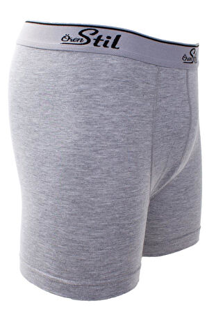 Ören Stil 44-8032 Gri 3'lü Paket Erkek Pamuklu Likralı Boxer