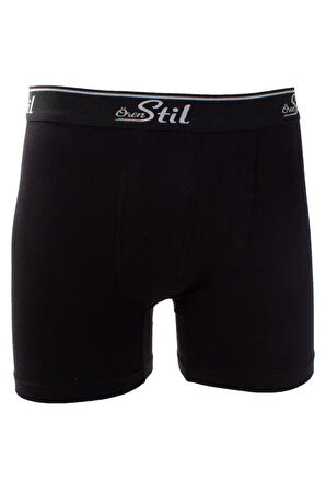 Ören Stil 44-8032 Siyah 3'lü Paket Erkek Pamuklu Likralı Boxer