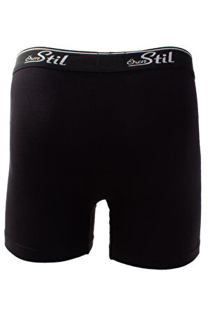 Ören Stil 44-8032 Siyah 3'lü Paket Erkek Pamuklu Likralı Boxer