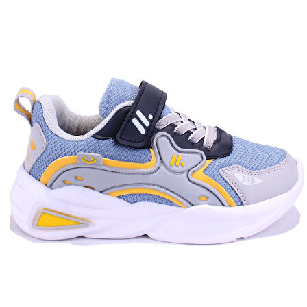 Dagoster DJA76-ARX555 Gri Mavi Ortopedik Günlük Erkek Çocuk Spor Ayakkabı