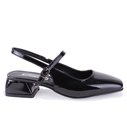 Dagoster DZA07-81500 Siyah Rugan Klasik Topuklu Kadın Ayakkabı