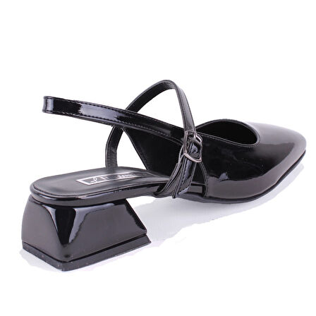 Dagoster DZA07-81500 Siyah Rugan Klasik Topuklu Kadın Ayakkabı