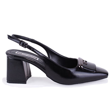 Dagoster DZA07-11363017 Siyah Rugan Klasik Topuklu Kadın Ayakkabı