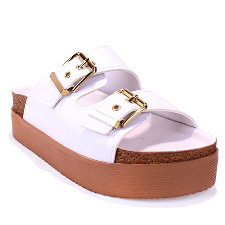 Dagoster DZA07-89023 Beyaz Ortopedik Günlük Spor Kadın Terlik