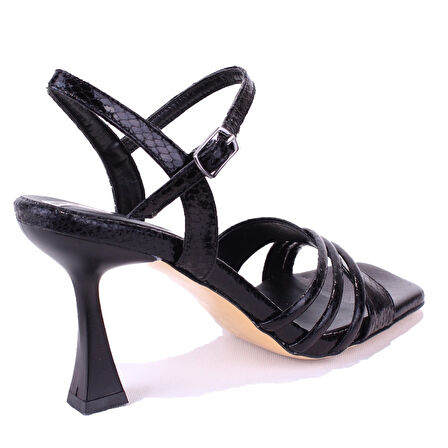 Dagoster DZA07-337087 Siyah İnce Topuklu Abiye Kadın Ayakkabı