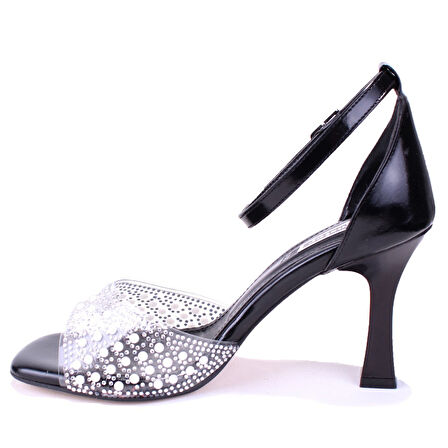 Dagoster DZA07-928475 Siyah Topuklu Abiye Kadın Ayakkabı