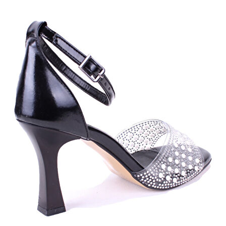 Dagoster DZA07-928475 Siyah Topuklu Abiye Kadın Ayakkabı