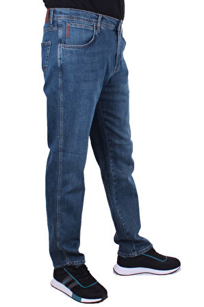 Twister Vegas 132-310 Mavi Yüksek Bel Rahat Paça Erkek Jeans Pantolon