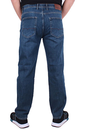 Twister Vegas 132-310 Mavi Yüksek Bel Rahat Paça Erkek Jeans Pantolon