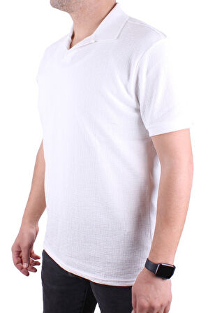 Twister 2288 Ekru Günlük Kısa Kol Normal Kesim Pamuklu Polo Yaka Erkek Tişört