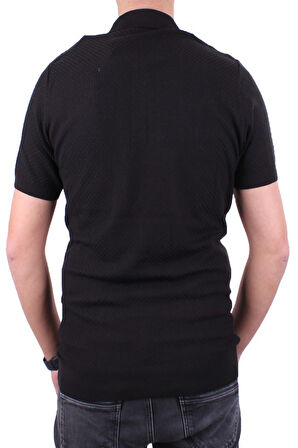 Dagoster DMG23-511231 Siyah Günlük Polo Yaka Erkek Tişört