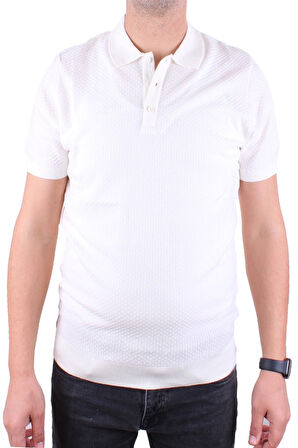 Dagoster DMG23-511231 Ekru Günlük Polo Yaka Erkek Tişört