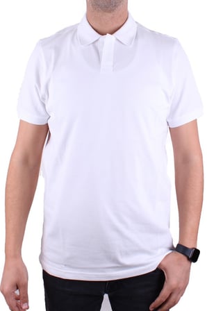 Dagoster DMG23-231319 Beyaz Günlük Yarım Patlı Pike Polo Yaka Erkek Tişört