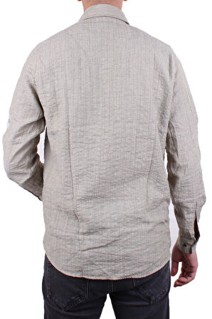 Dagoster DMG23-129627 Haki  Günlük Normal Kalıp Uzun Kol Erkek Gömlek