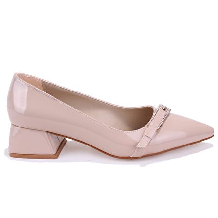 Dagoster DZA07-1274309 Bej Rugan Klasik Topuklu Kadın Ayakkabı