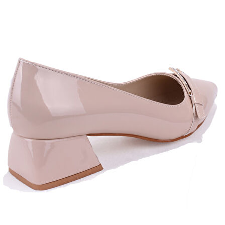 Dagoster DZA07-1274309 Bej Rugan Klasik Topuklu Kadın Ayakkabı