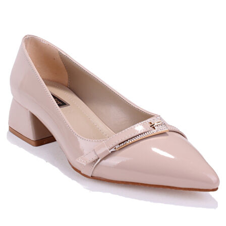 Dagoster DZA07-1274309 Bej Rugan Klasik Topuklu Kadın Ayakkabı