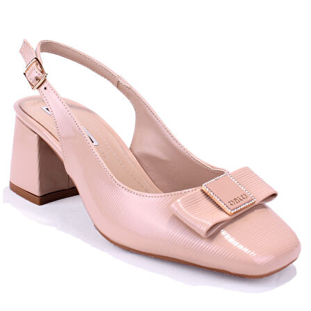 Dagoster DZA07-108525516 Bej Rugan Klasik Topuklu Kadın Ayakkabı