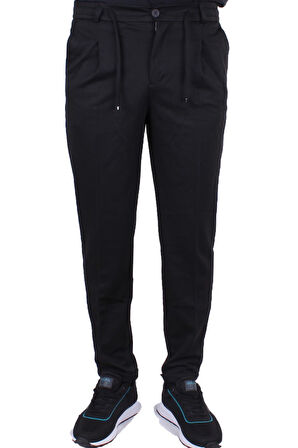 Dagoster DMG23-611275 Siyah Normal Bel Double Paça Flota Cepli Erkek  Pantolon