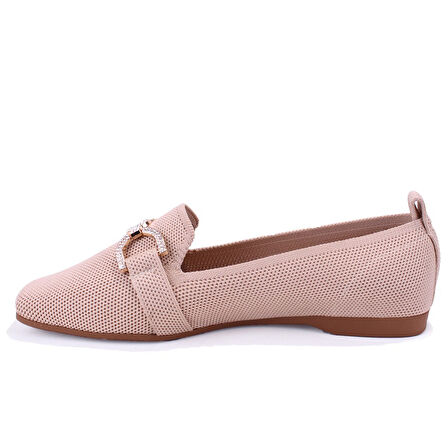 Dagoster DZA07-1095213 Bej Triko Günlük Babet Kadın Ayakkabı