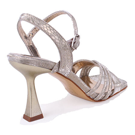 Dagoster DZA07-337087 Altın İnce Topuklu Abiye Kadın Ayakkabı