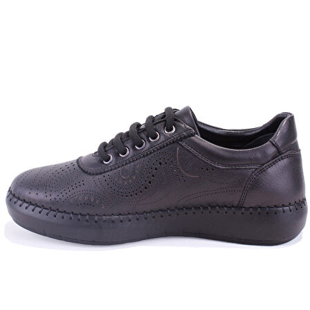 Dagoster DZA07-1236030 Siyah Ortopedik Günlük Deri Kadın Ayakkabı