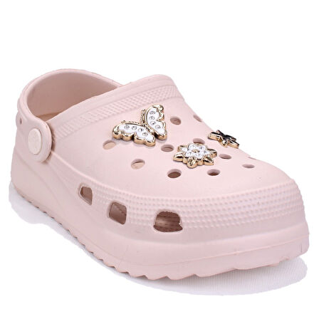 Dagoster DZA75-205 Ekru Taşlı Ortopedik Günlük Cross Spor Kadın Terlik