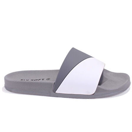 Fly Soft S263071 Gri Beyazı Günlük Ortopedik Erkek Spor Terlik