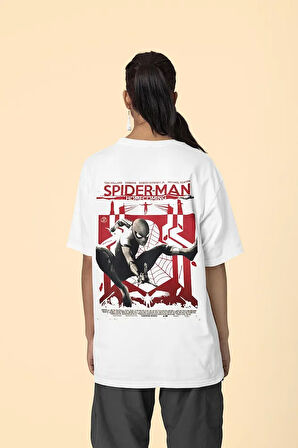 Spider-Man Homecoming Filmi Baskılı Unisex Tişört, Oversize Marvel Tişört