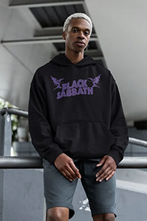Tasarım Black Sabbath Baskılı Unisex Oversize Rock Metal Hoodie