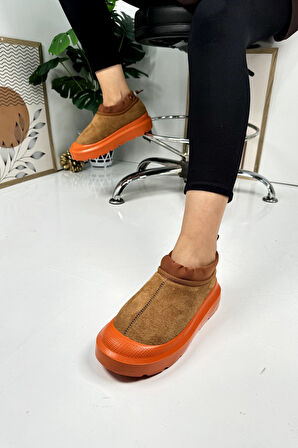 Günlük Kadın Bot Kalın Topuklu Desenli Tabanlı İçi Kürklü Ayarlabilir Lastikli Bootie 357