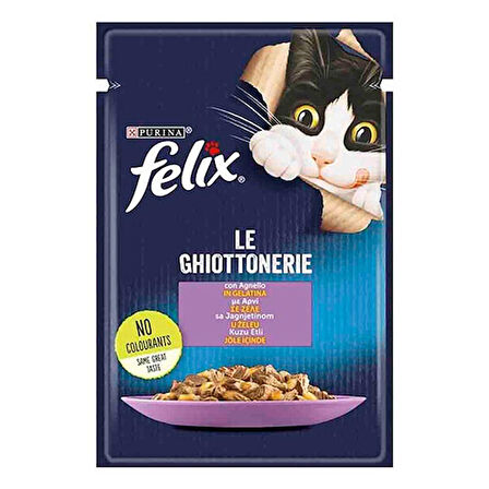 Felix Kuzu Etli Pouch Yetişkin Kedi Konservesi 6x85 Gr 