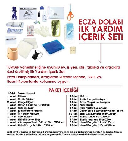 Primanova Panjurlu Ecza Ve Banyo Dolabı + İlk Yardım İçerik Seti