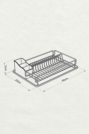 Geseus Home Tek Katlı Tabaklık Bulaşıklık Mat Siyah KB006S