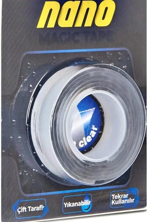 Segnan Nano Çift Taraflı Yıkanıp Tekrar Kullanılabilir Şeffaf Bant 19mmX1Mt