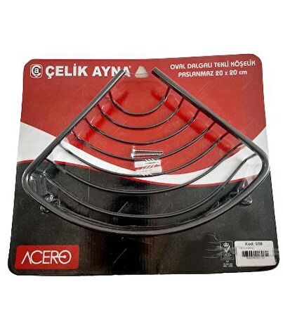 Çelikayna Paslanmaz Krom Oval Tekli Banyo Köşelik Siyah-CLK698S