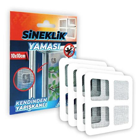 Sineklik Yaması Sineklik Tamir Bantı Kendinden Yapışkanlı 10x10cm 4Ad X2 Paket